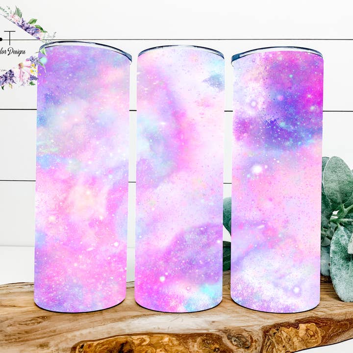 Pink Galaxy Tumbler, Galaxy cup for wholesale by Brooke Taylor Designs