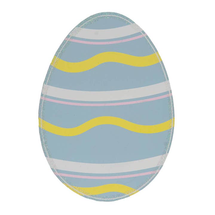 Paletto per fioriera per uova di Pasqua blu glitterato per la vendita all'ingrosso da parte di CWI Gifts