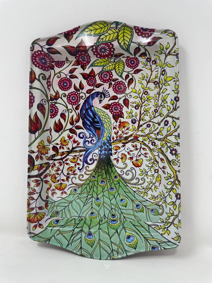 Peacock Metal Tray for wholesale by Nai Gifts