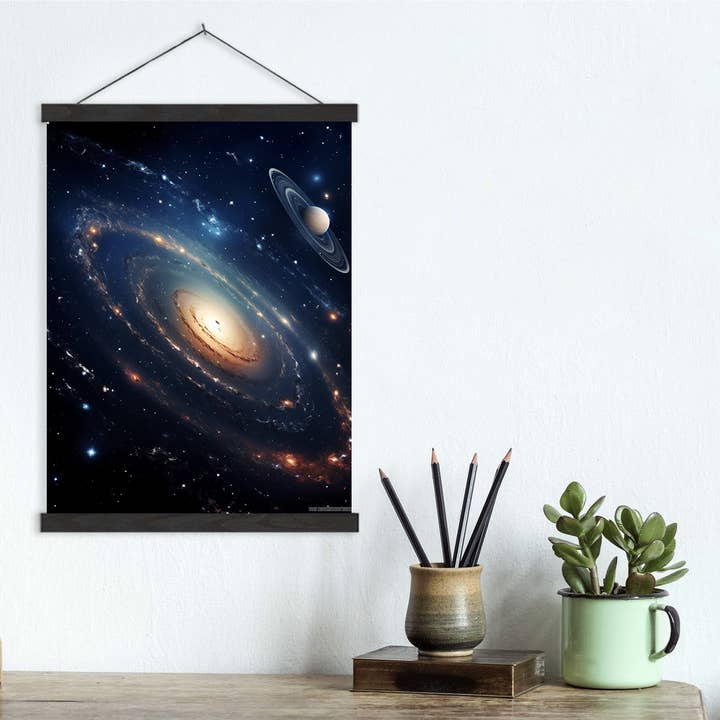 Arttique - Artistry Canvas Prints - Wholesale Art print - Galaxy with Saturn Canvas Wall Art print2