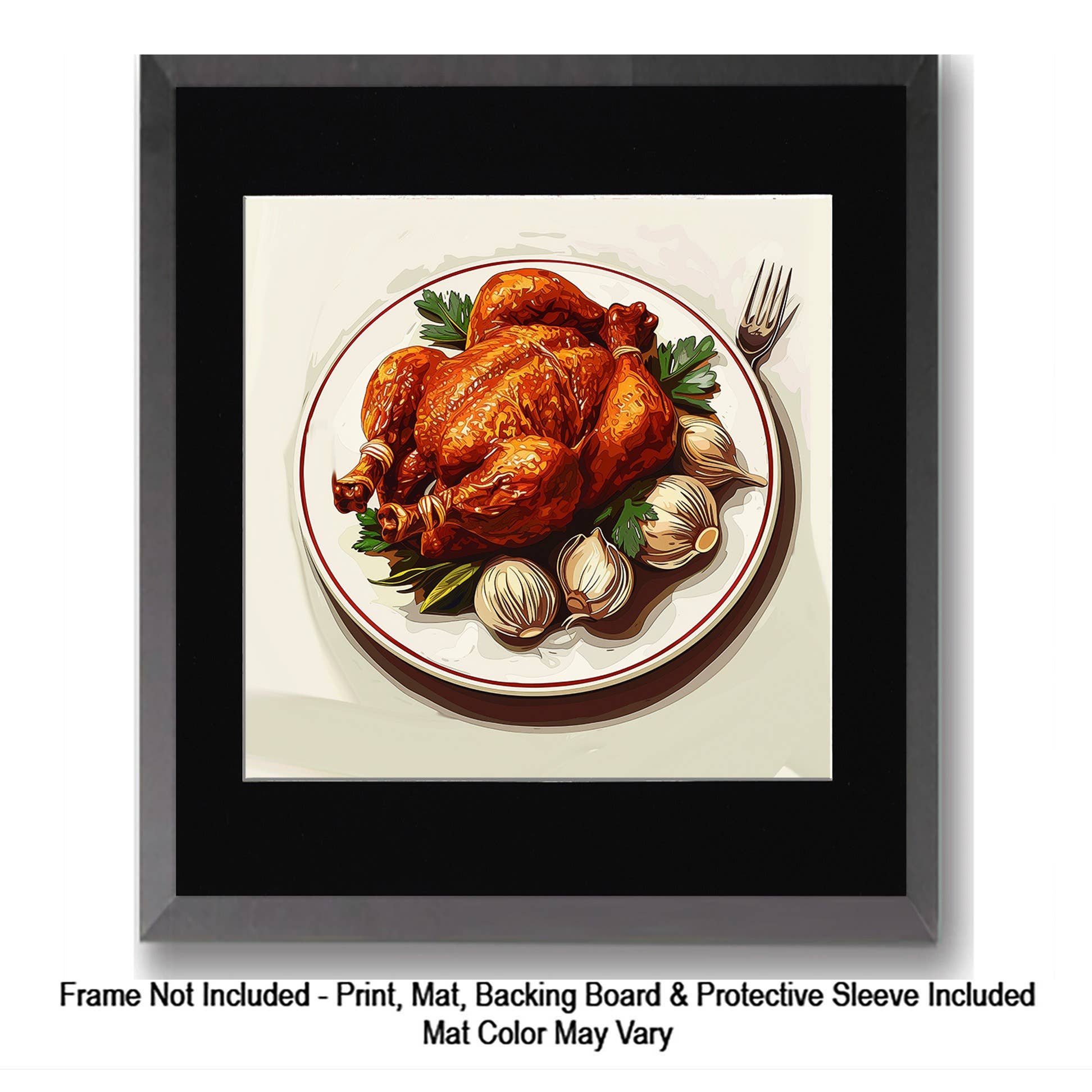 Mowbi - Wholesale Art Print - Roast Chicken 8”x8” Art Print Bistro Collection1