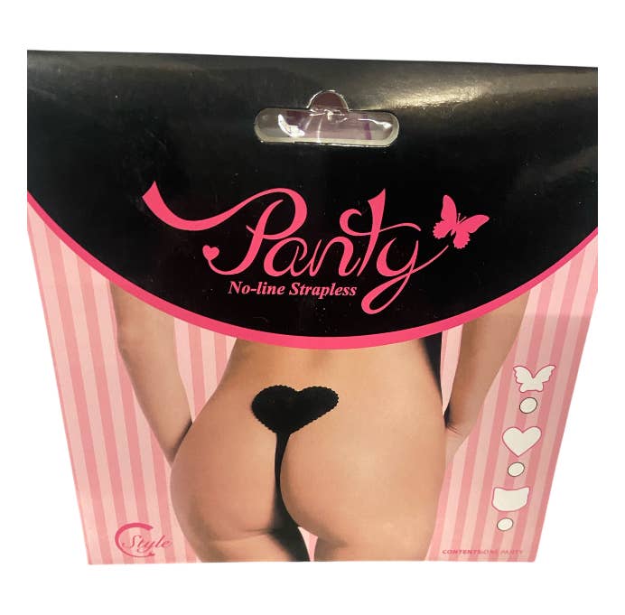 Kinky Pleasure - Wholesale Underwear - Women's - Strapless Panty - Invisible Seamless Thong Black