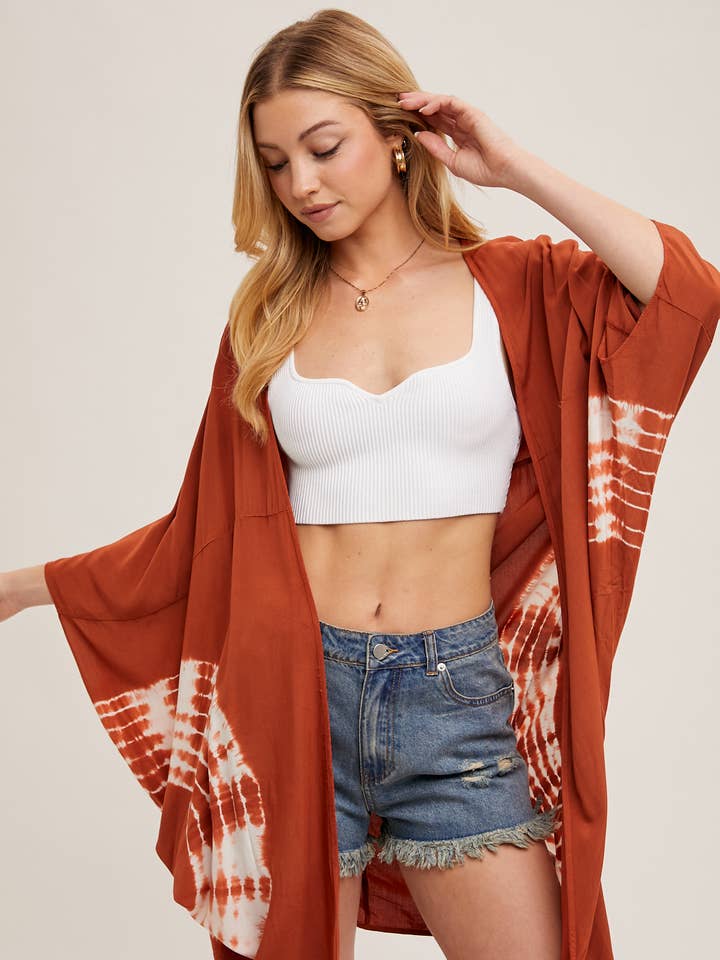 SLIPS FARVESTOF DOLMAN KIMONO for engroshandel hos Bluivy