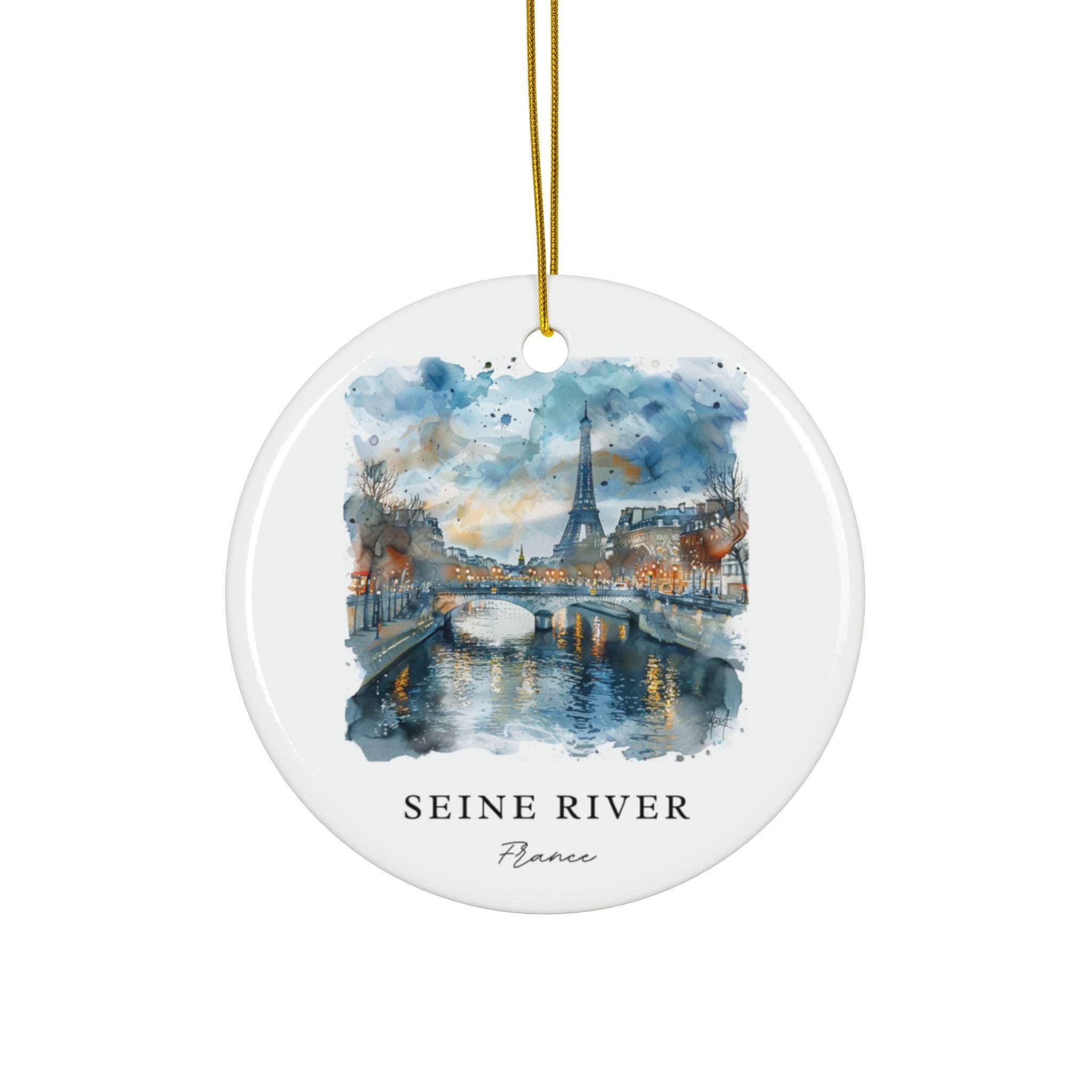 Premium Travel Art - Wholesale Ornament - Seine River France Ornament: Unique Seine River Souvenir, Seine River Decor, and Authentic France Christmas Gift0