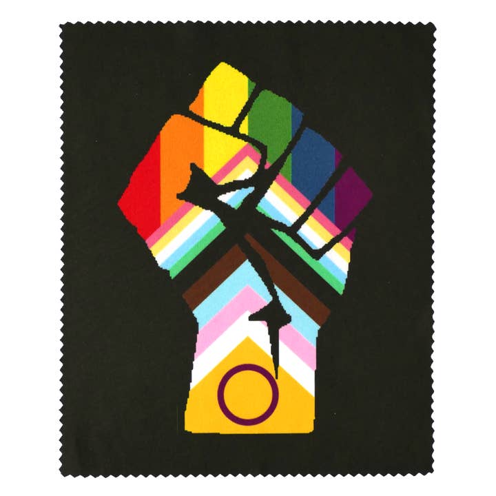 Brillenputztuch: Disability & Inter inkl Faust (auf Schwarz) für den Großhandel von trans*fabel