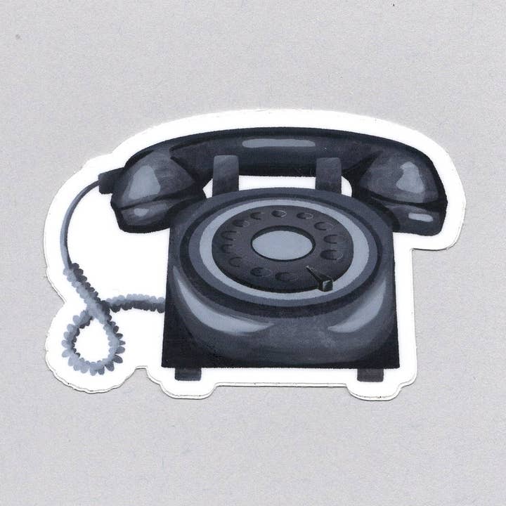 Retro Vintage Svart Roterande Telefon Väderbeständig Klistermärke för wholesale av Bring Aloha
