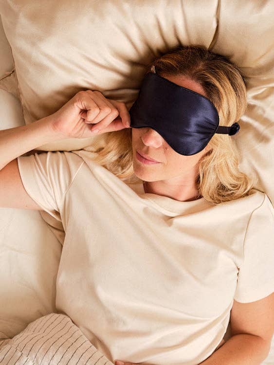 100% ren silkesovmask - Midnattsblå för wholesale av Emily's Pillow
