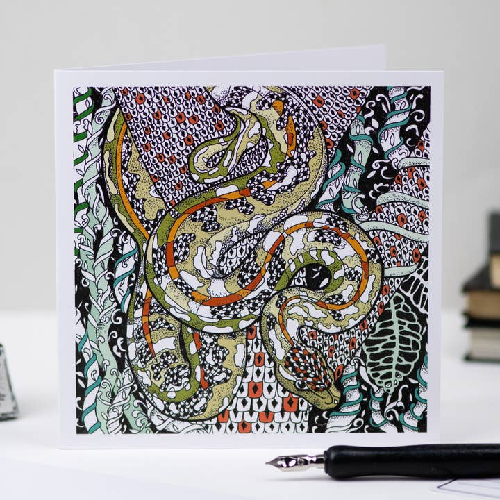 Boa Greeting Card for wholesale by Fay's Studio