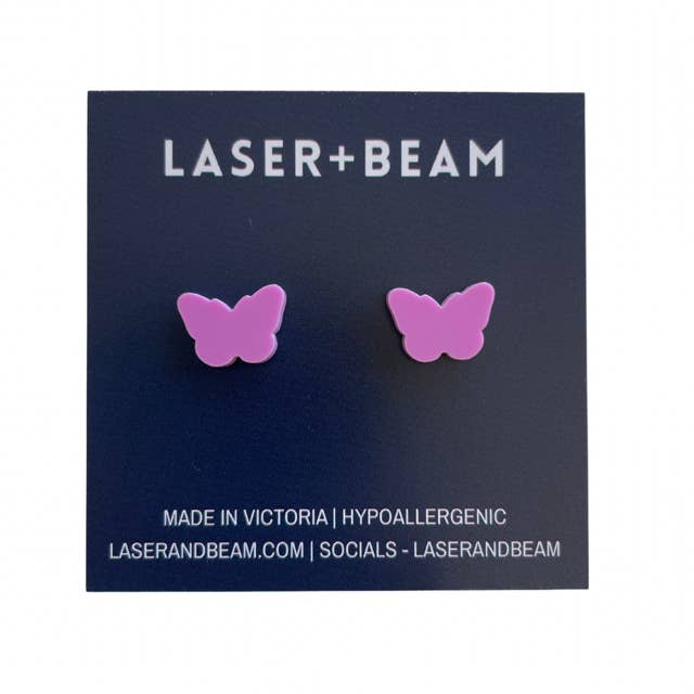 Pendientes para niños - Purple Butterfly para venta al por mayor de laserandbeam