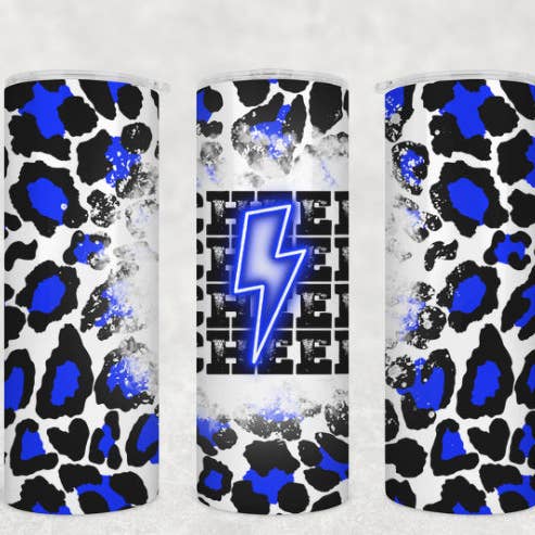 CHEER BLUE LEOPARD Tumbler for wholesale by Antisocial Designs