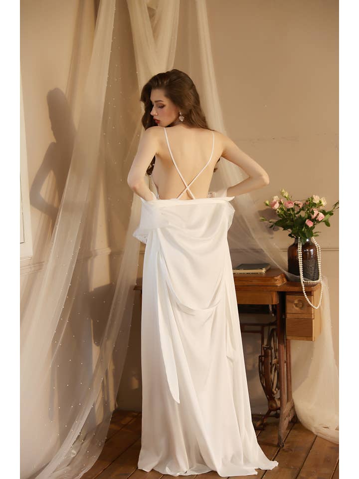 Sweetkama - Wholesale Robe – Women's - Lace Night Gown, Silk Robes,Bridal Party Robes,with babydoll2