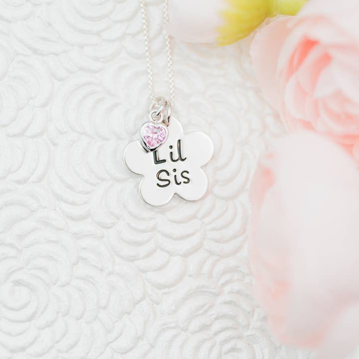 Sterling Silver Girls Little Sister Daisy Necklace for Kids for wholesale by Cherished Moments