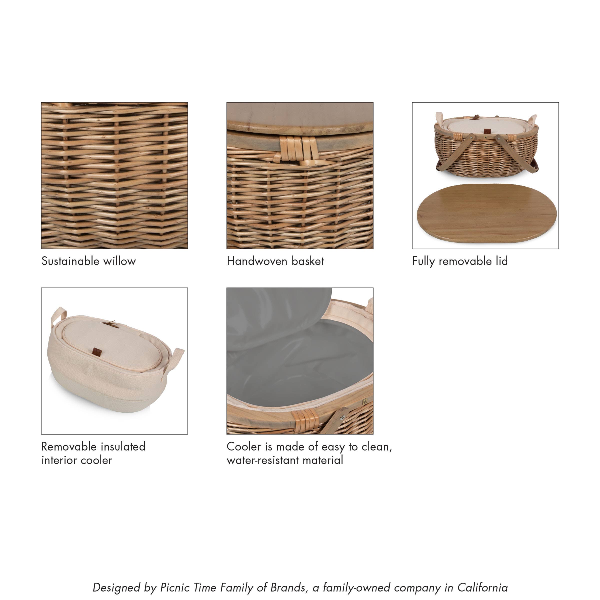 Beige Sequoia Picnic Basket for wholesale on Faire12