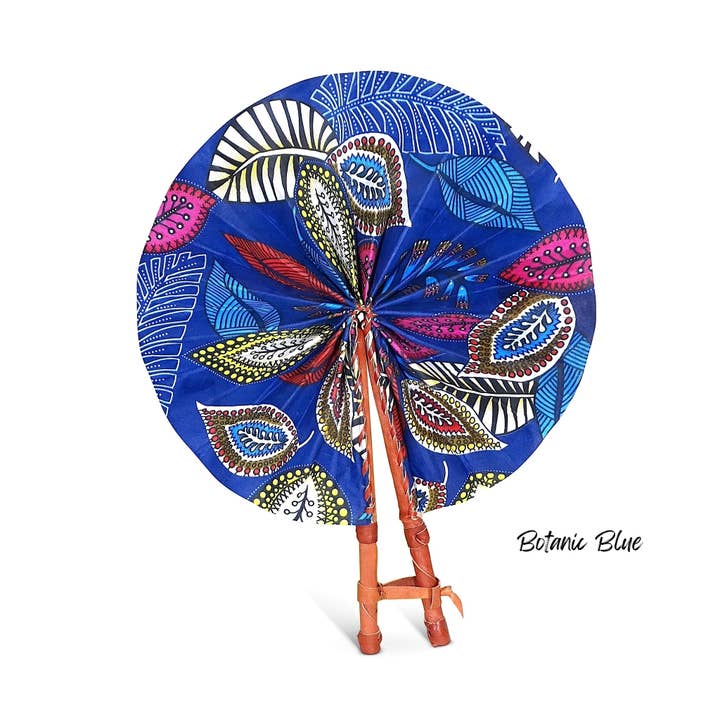 Ti-a Woven Goods - Wholesale Handheld Folding Fan - African Fabric Fan30