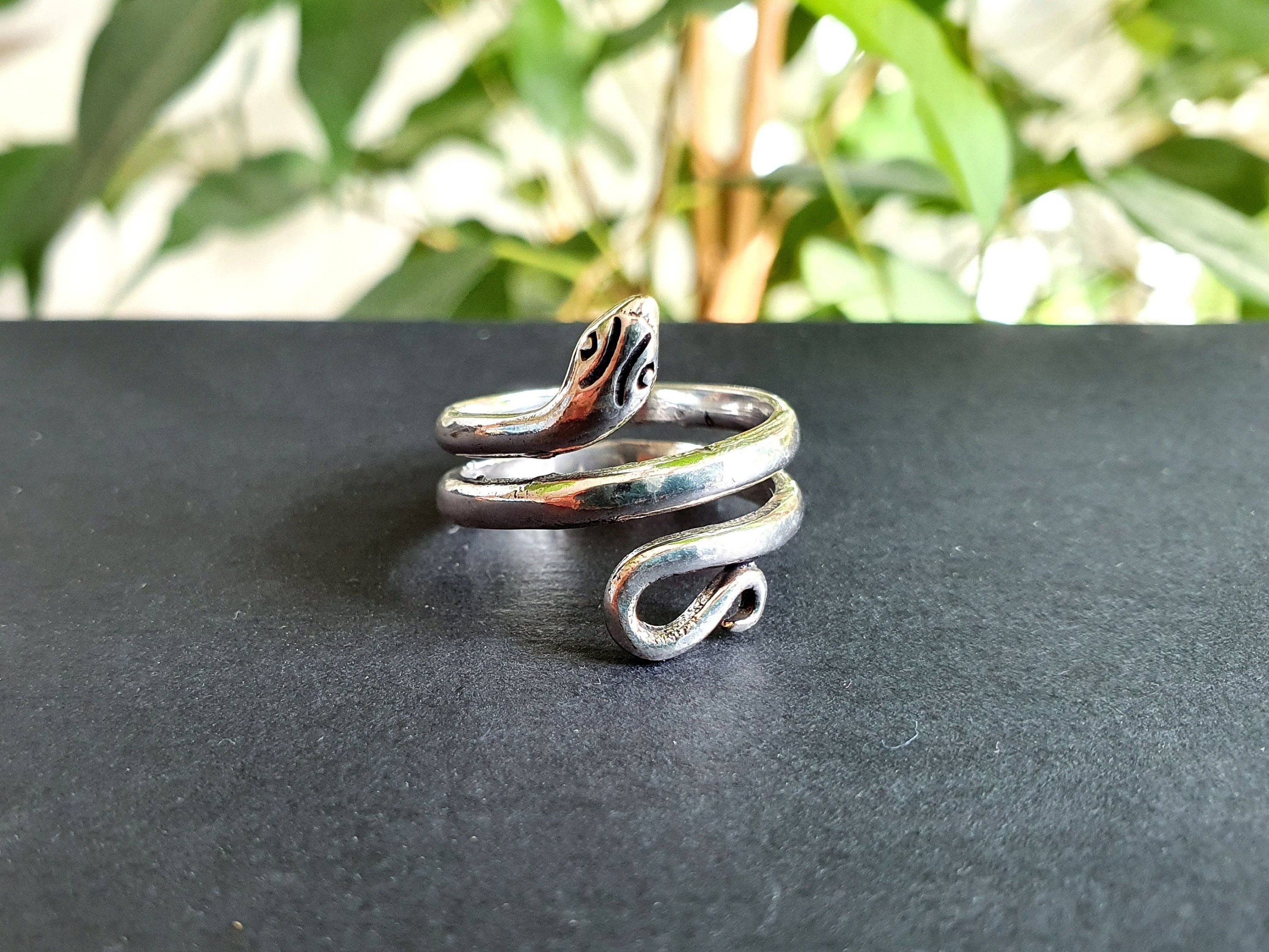 Kaali Boutique - Wholesale Band/Stacked Ring - Silver Snake Ring / Brass / Ethnic, Geometric, rustic, yoga, hippie, gypsy, pretty, psy, boho, bohemian, festival
