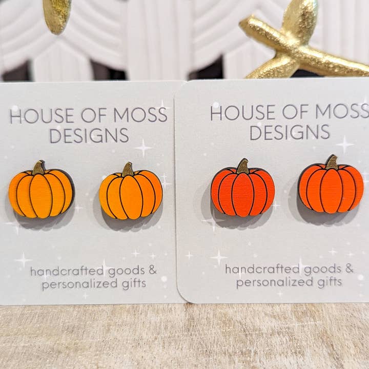 Gradient Pumpkin Stud Earrings for wholesale by House of Moss Designs