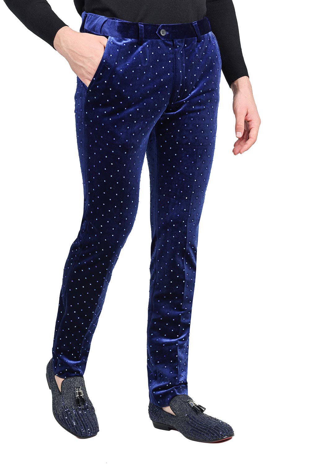 BARABAS - Vente Pantalon de costume – homme - Pantalon chino cintré en velours à strass pour hommes 2CP30201