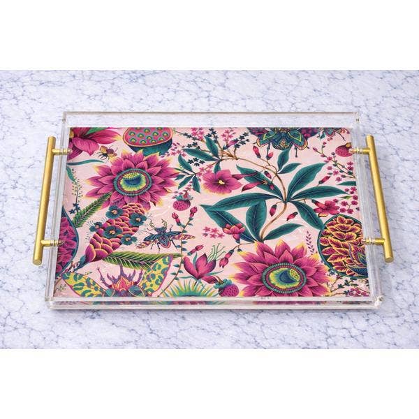 Bandeja Decorativa Floral de Primavera – Acrílico para Entretenimiento Regalable para venta al por mayor de The Tray girl & more