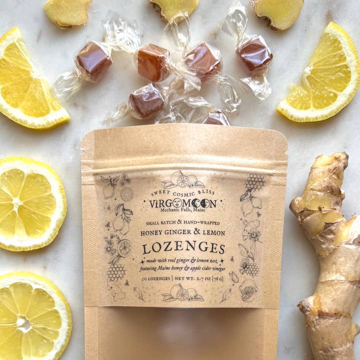 Virgo Moon - Wholesale Lozenges/Cough Drops - Honey Ginger & Lemon Lozenges