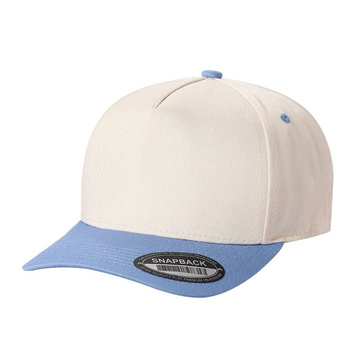 Burzip collection - Venta al por mayor Gorra de béisbol - Unisex - Gorra de béisbol TC2>2 tonos en blanco, 5 paneles, perfil medio