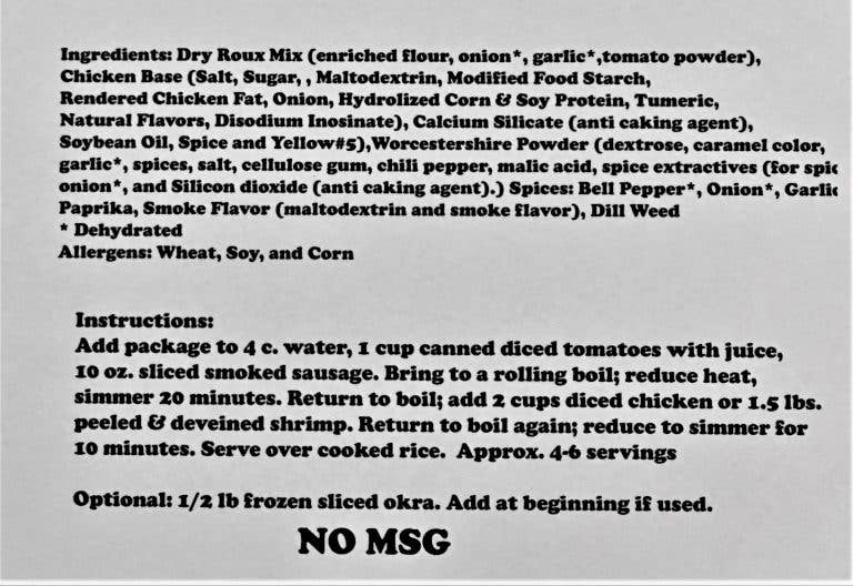 Mad Dash Mixes - Wholesale Soup - Louisiana Gumbo2