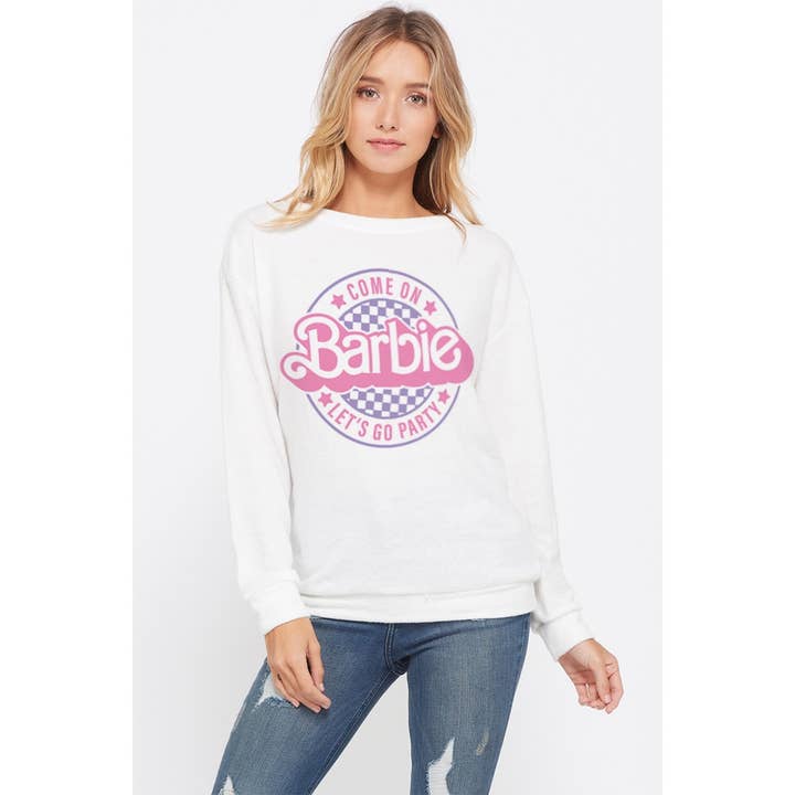 Barbie print long sleeve soft sweatshirt for wholesale by Phil Love