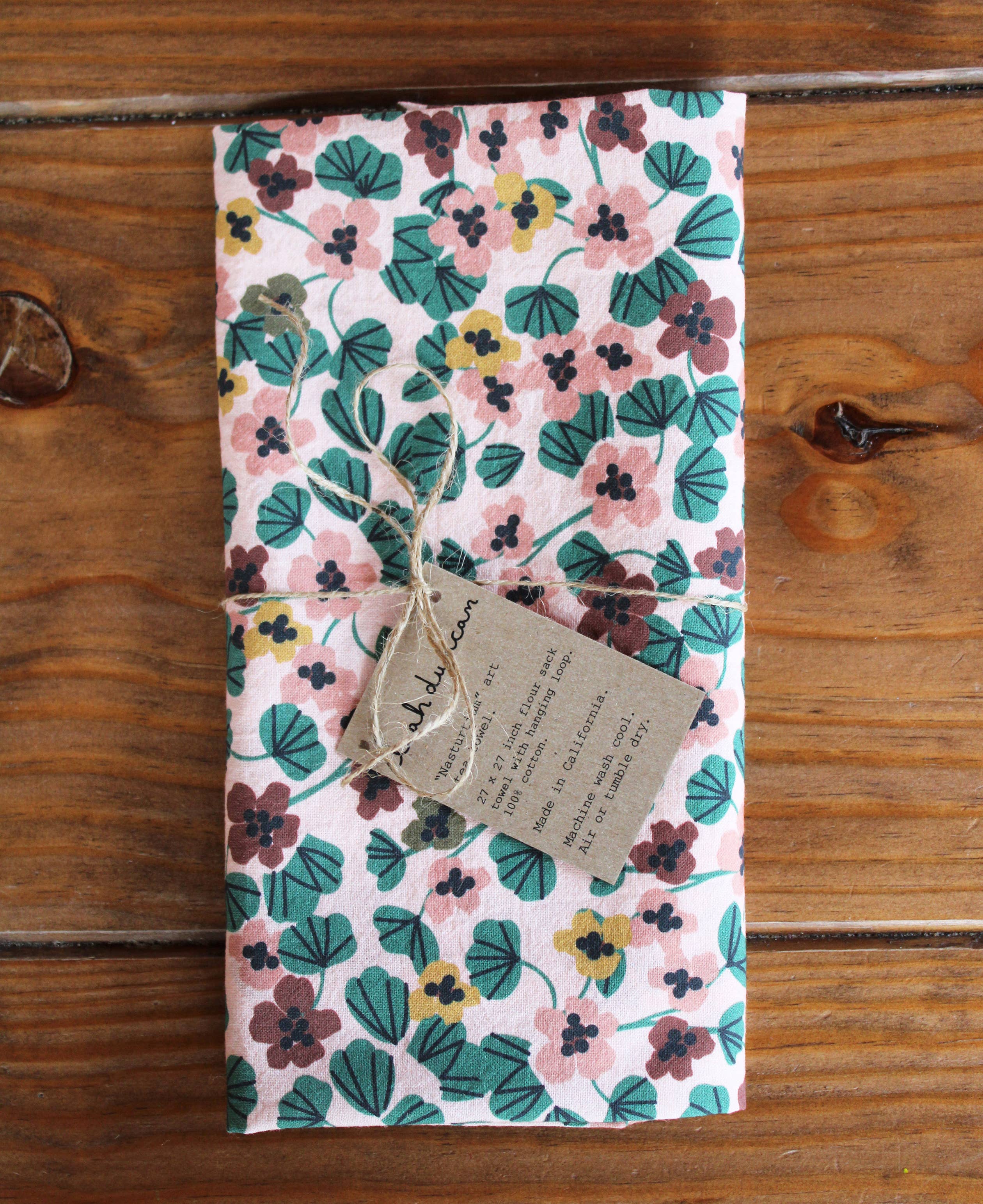 Leah Duncan - Wholesale Tea Towel - Nasturtium Art Tea Towel1