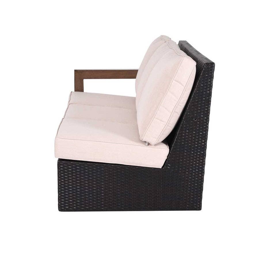 Beige Delano 5-Piece Wicker Sectional Sofa Set for wholesale on Faire9