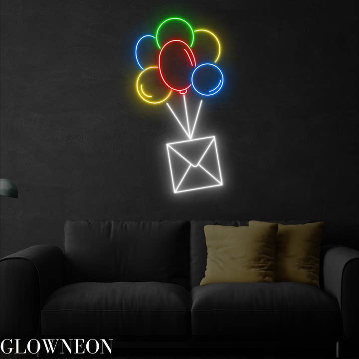 Glow Neon - Vendita all'ingrosso Insegna al neon - Insegna al neon con lettere a palloncino, decorazione a LED per camera da letto3