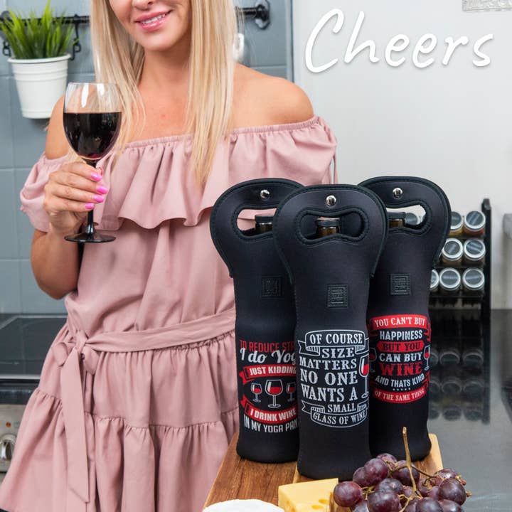 MADE EASY KIT - Wholesale Wine tote - Made Easy Kit Insulated Wine Tote Neoprene Carrier Set of 315