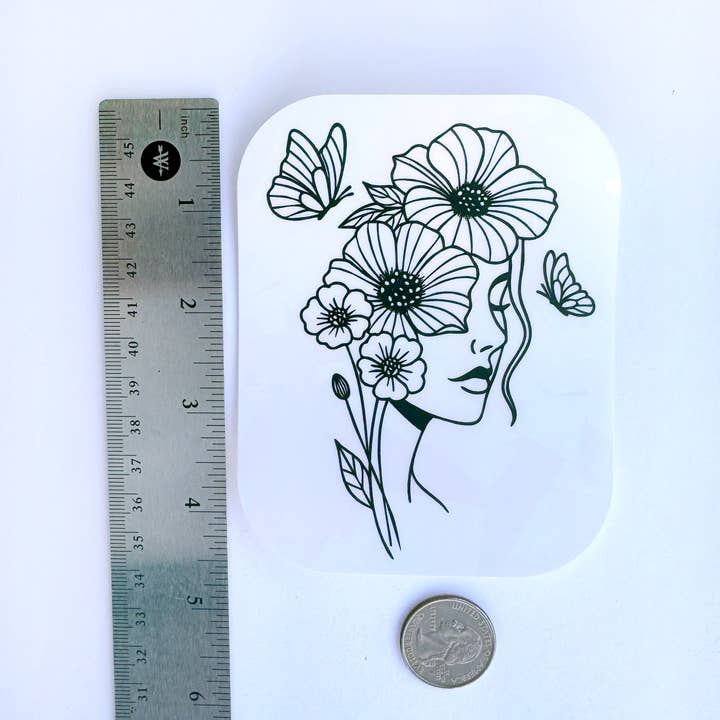 Art by Sharell - Wholesale Suncatcher - Floral Woman Suncatcher Sticker, Plant Lover Window Decal8