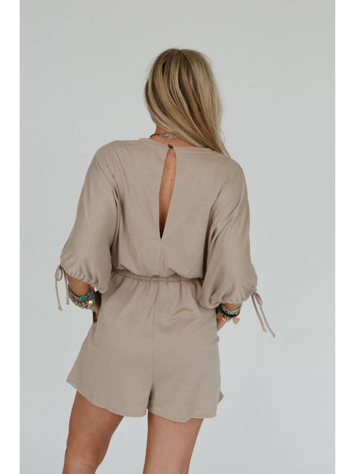 Three Bird Nest - Wholesale Romper - Women's - Carolina Comfy Romper - Taupe