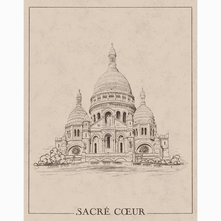 A Walk Through Paris Collection: Sacre Coeur Art Print for wholesale by Brittany Bouyer