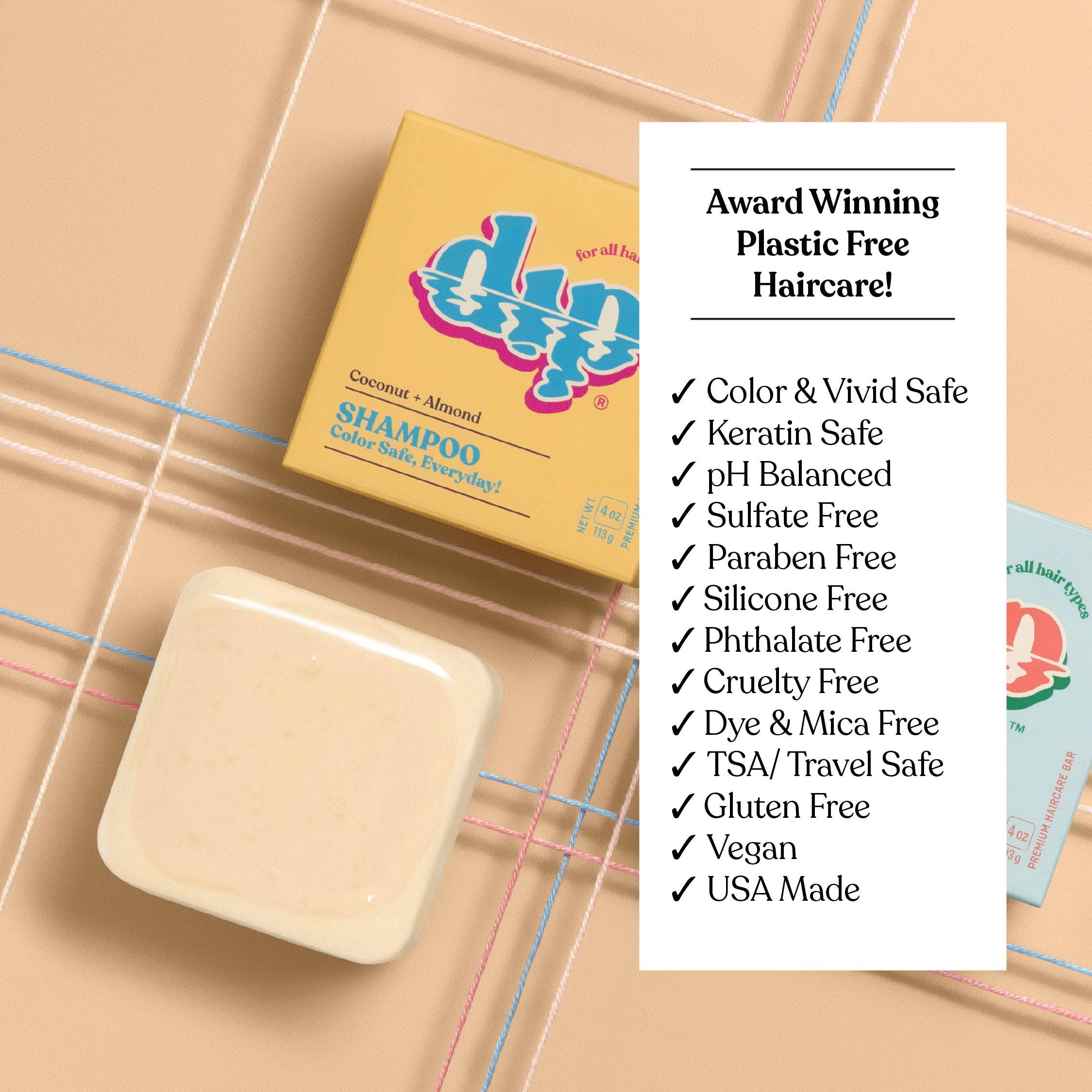 Dip - Wholesale Shampoo Puck/Solid Shampoo - Dip Shampoo Bar: Color Safe, Everyday - Coconut & Almond6