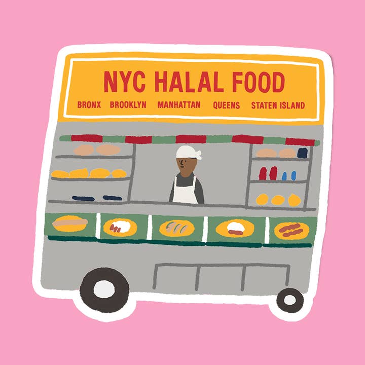 Autocollant Cadeau NYC – Mignon Street Food de New York pour la vente par iej studio