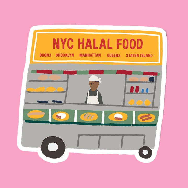 NYC Gift Sticker – Cute New York City Street Food for wholesale by iej studio