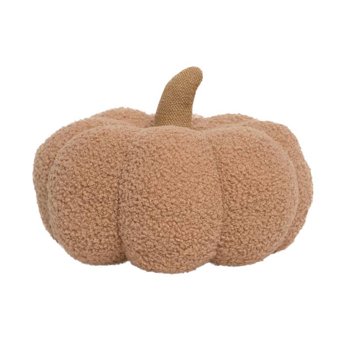 Pearhead - Wholesale Throw/Decorative Pillow - Beige Sherpa Pumpkin Pillow, Fall Decor