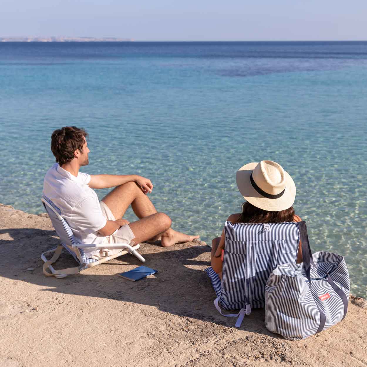 Flamingueo - Venta al por mayor Accesorio para la playa - Respaldo con rayas azul11