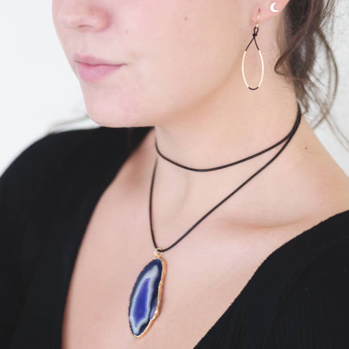 Agate Necklace for wholesale by Rope and Leather