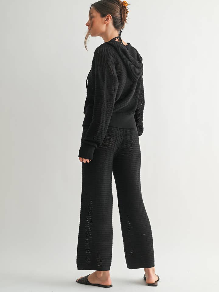 Mono B - Wholesale Pants - Women's - Breezy Crochet Wide-Leg Pants