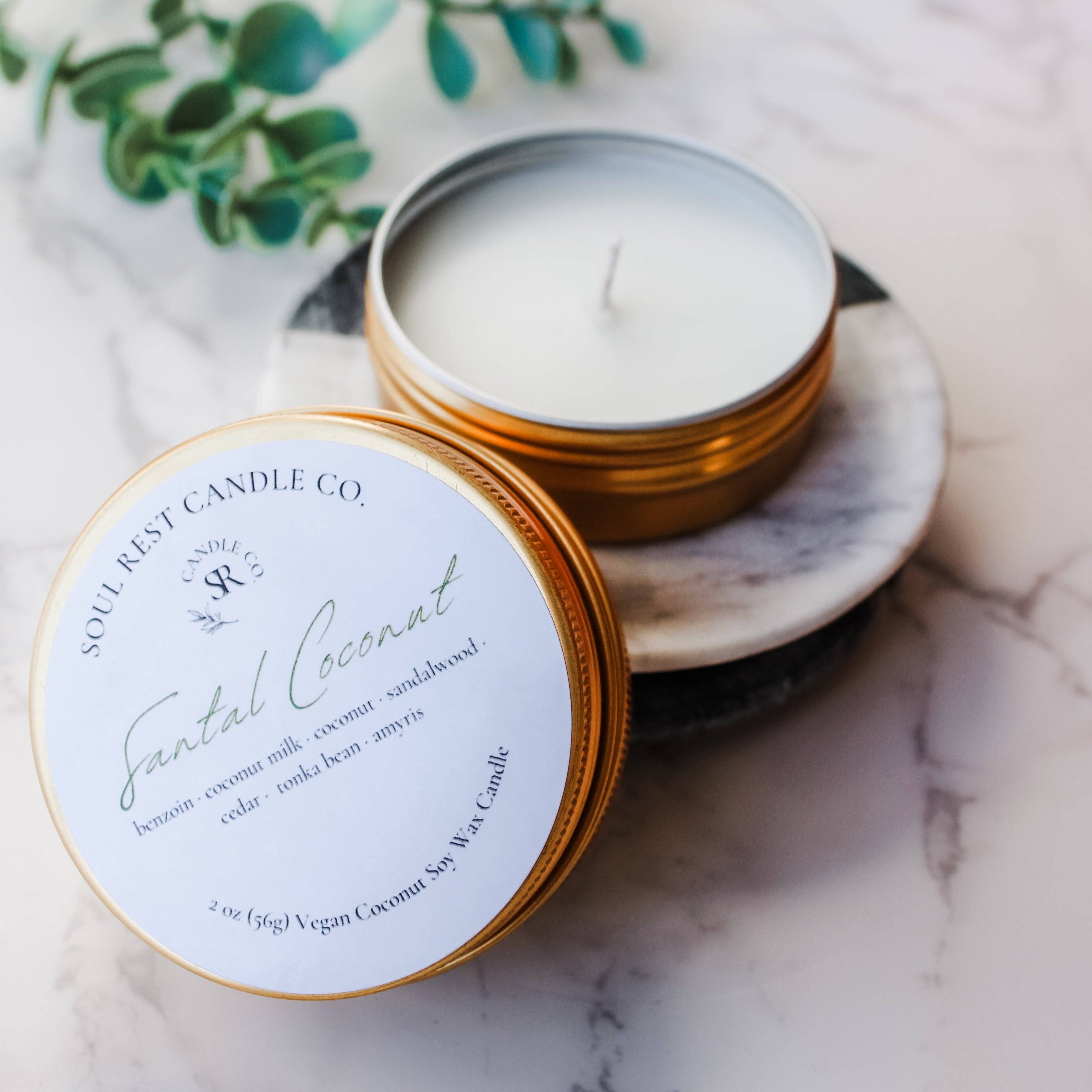 Soul Rest Candle Co. - Wholesale Travel Candles - Travel Tins 2oz Coconut Soy Wax6