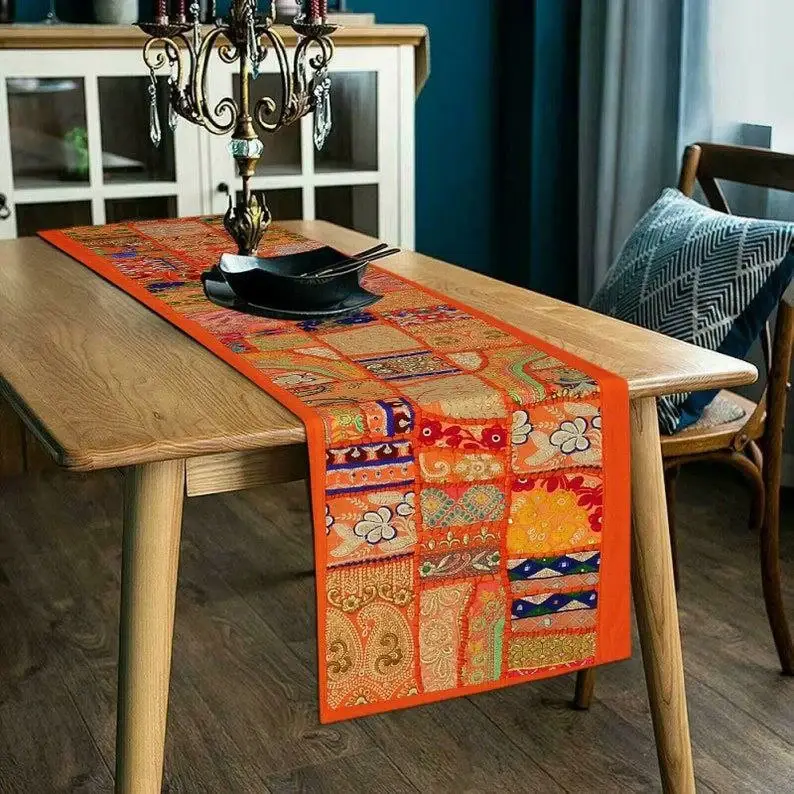 Bhawana Handicrafts – wholesale Table runner – 5 Piece Lot, Indian Table Runner Room Decor Cloth Embroidery6