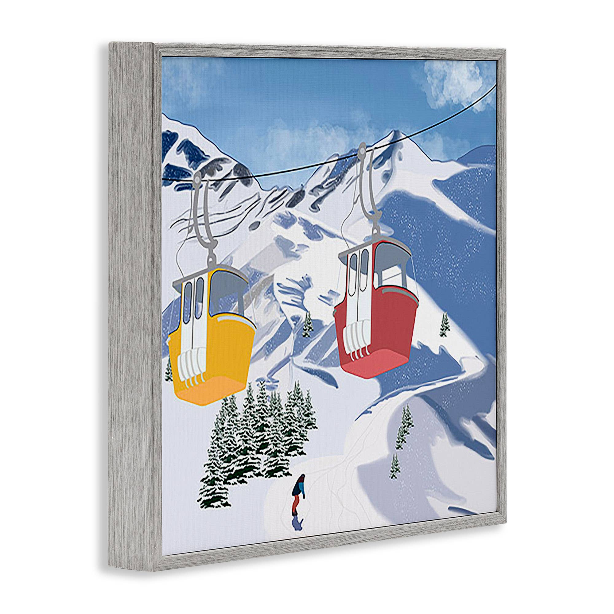 Stupell Industries - Wholesale Wall Sign - Ski Lift over Vast Mountain - Framed Wall Art14