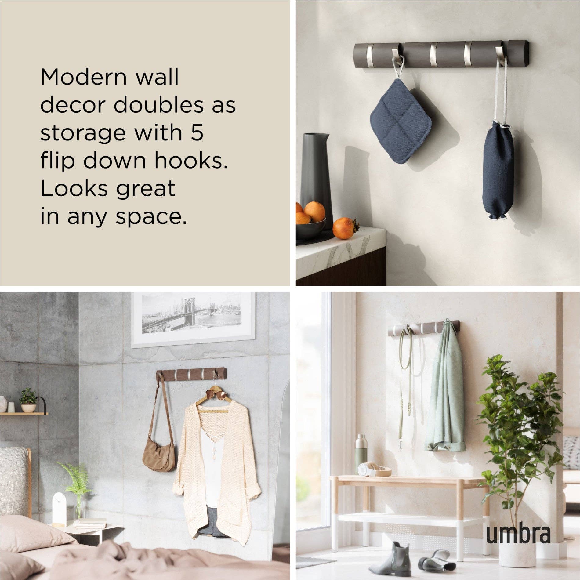 Umbra - Wholesale Wall Hook - Flip 5 Wall Mounted Hook24