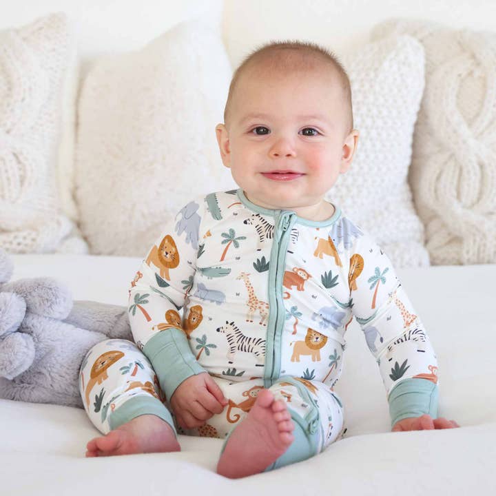 Caden Lane - Wholesale Jumpsuit - Baby - Safari Snuggles Convertible Zip Romper15