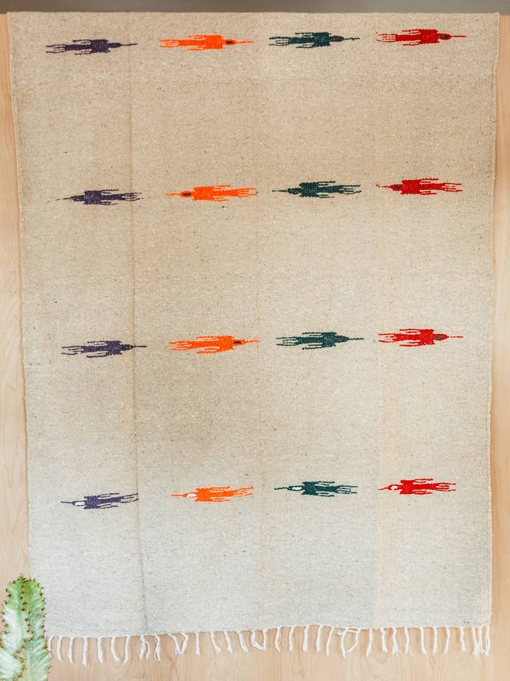 Pajaro Design Mexican Blankets - Tan for wholesale by SIDREY