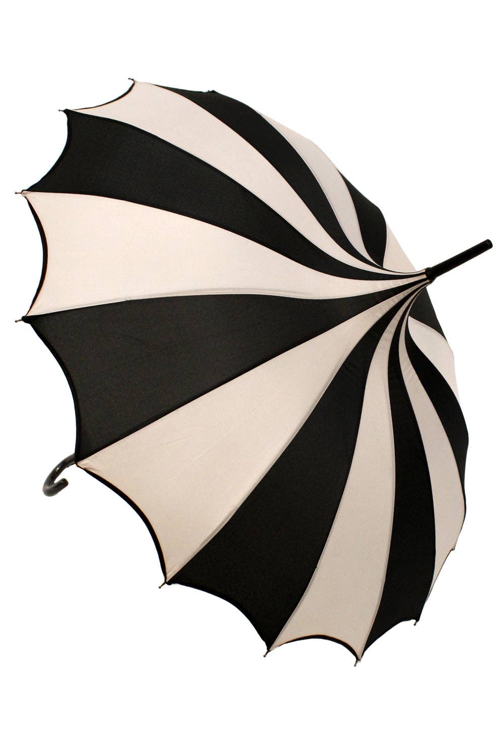vampirefreaks - Wholesale Umbrella - Unisex - Batwing Pagoda Umbrella [BLACK/WHITE STRIPED]2