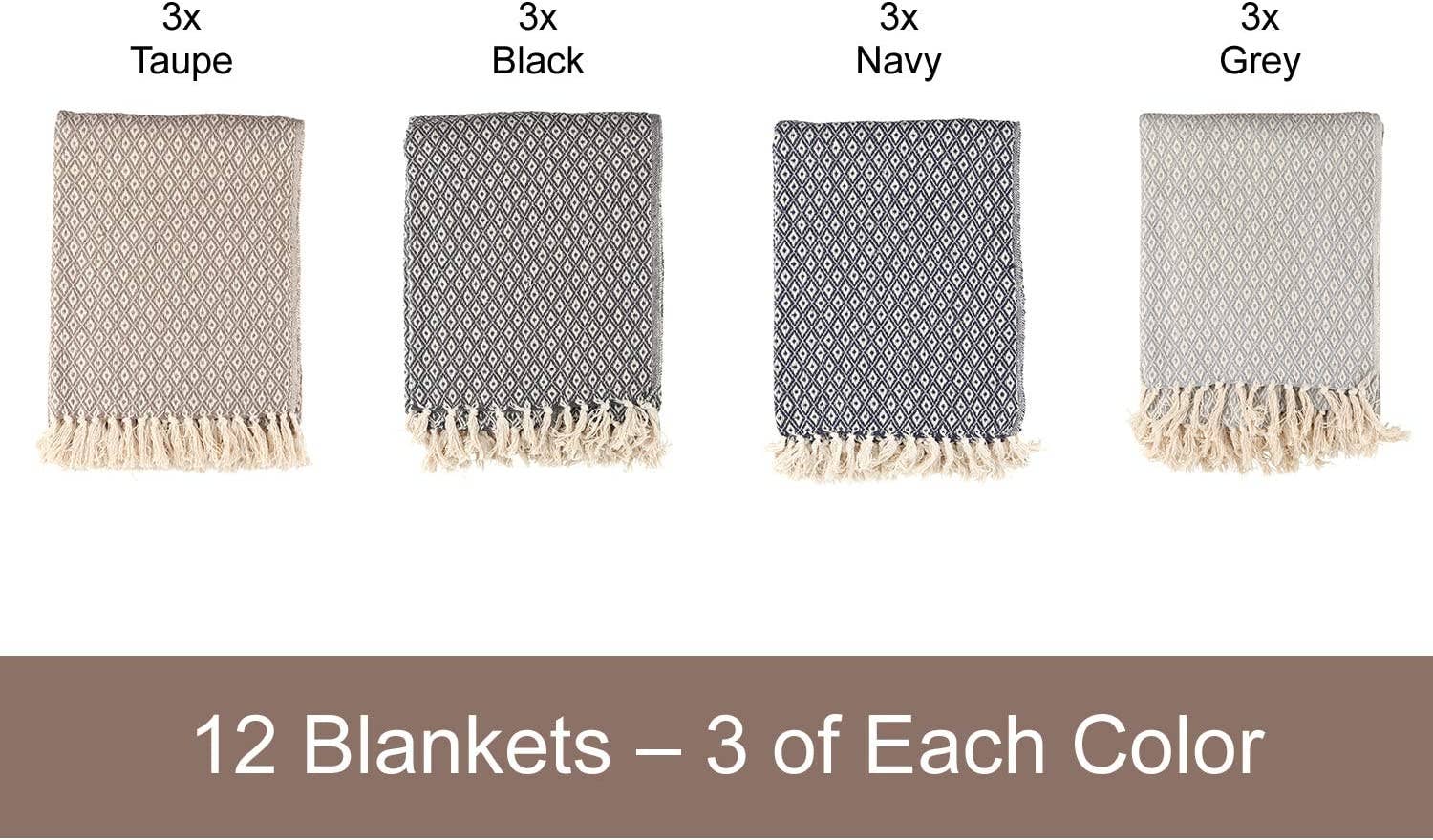Arkwright Home - Wholesale Throw Blanket - Throw Blanket, Patterned Cotton with modern design2
