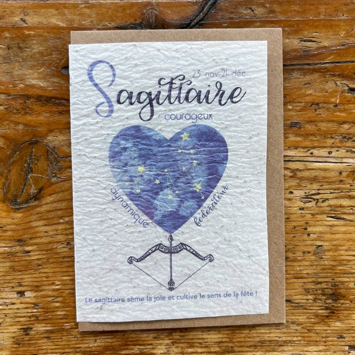 Les cartes de Lulu - Wholesale Everyday Greeting Card - Seeded map Astrological zodiac sign3