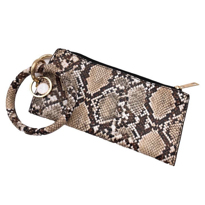 CL-8848 Wristlet Clutch Brown Snake for wholesale by Girlie Girl Originals